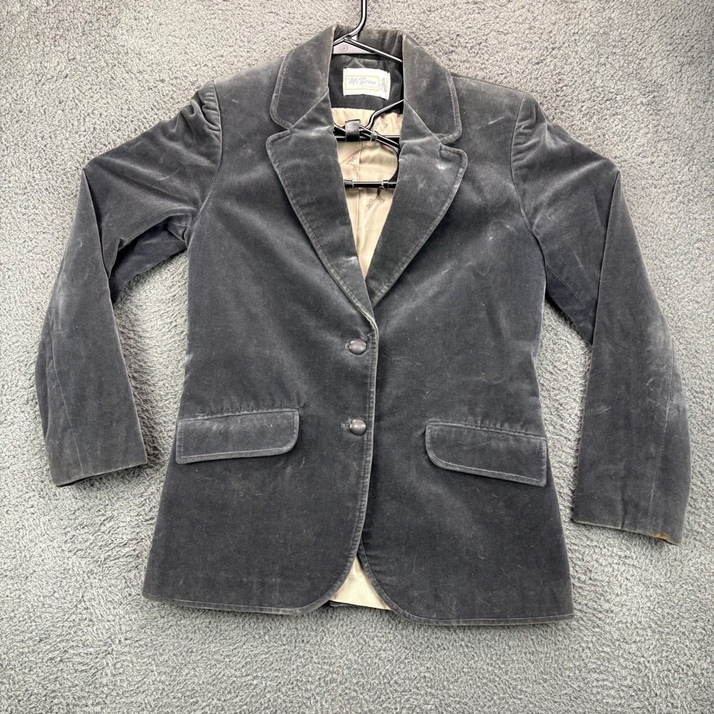 Vintage Mr Beau‎ by RL Davis Grey Velvet Blazer Jacket Womens Size 6D Retro 70s